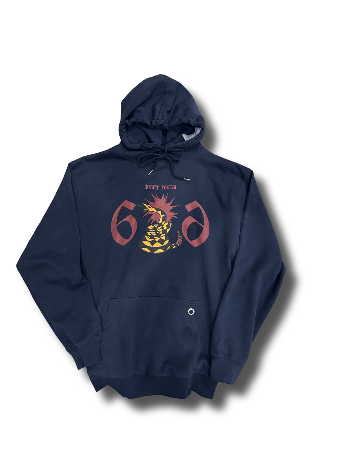 "DON'T TREAD" hoodie in navy