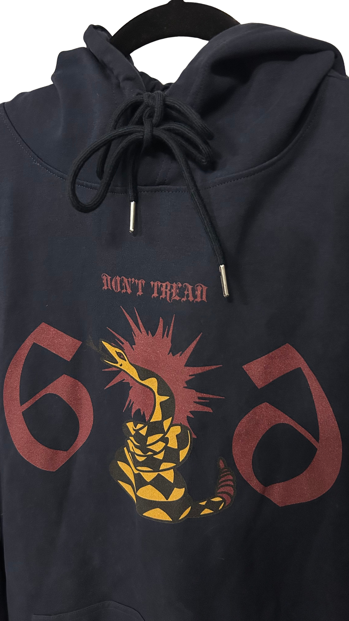 "DON'T TREAD" hoodie in navy